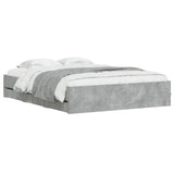Bed Frame with Drawers without Mattress Concrete Grey 140x200 cm 3207276