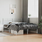 Metal Bed Frame without Mattress with Headboard White 140x200cm 373741