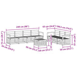 Sofa Sets 8 pcs Natural Solid Acacia Wood 3374474