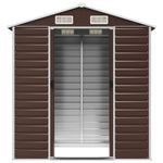 Garden Shed Brown 191x130x198 cm Galvanised Steel 3188264