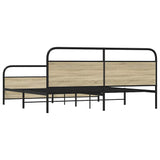 Metal Bed Frame without Mattress Sonoma Oak 200x200 cm 3318655