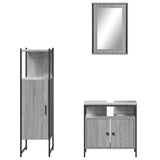 3 Piece Bathroom Furniture Set Grey Sonoma Engineered Wood 3214818