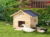 PawHut Wooden Duck House with Double Doors, Openable Roof, Ventilation Holes, Removable Base, T3398P554949