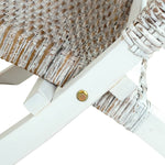 Relaxing Chair White Natural Kubu Rattan and Solid Mahogany Wood 285800