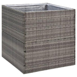 ZNTS Garden Planter Grey 80x80x80 cm Poly Rattan 319177