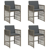 Garden Chairs with Cushions 4 pcs Grey Poly Rattan 365036