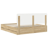 Bed Frame with Drawer Sonoma Oak 180 x 200 cm Engineer Wood 3412569