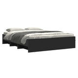 Bed Frame Black Engineered Wood Double Storage Bed Frame 3295640