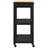 Kitchen Trolley MONZA Black 84 x 40 x 88.5 cm Solid Pine Wood 42027039