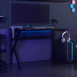 Gaming Desk with K Shape Legs Black 110x60x75 cm 325402