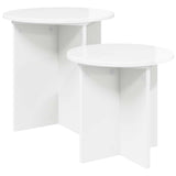 Side Table Set 2 pcs High Gloss White Engineered Wood 8001014
