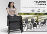 Set of Two Folding Garden Chairs, with Seven-Position Adjustable Backs - Grey T3398P324044