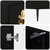 TV Cabinet BREMEN 102 x 33 x 51 cm Black Oak Engineered Wood 8007067