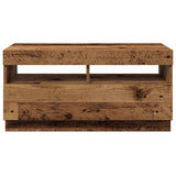 TV Cabinet with LED Lights Old Wood 80x35x40 cm Engineered Wood 856357