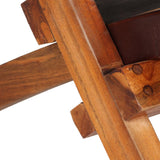 Folding Relaxing Chair Brown Real Leather 246363