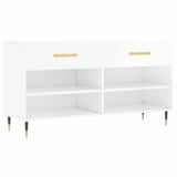 Shoe Bench High Gloss White 102x35x55 cm Engineered Wood 829718