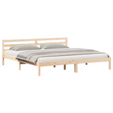 Bed Frame Brown 215.5 x 185.5 x 69.5 cm Solid Pine Wood 869770