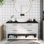 Bathroom Countertop Dark Brown 120x40x cm Treated Solid Wood 3156235