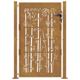 Garden Gate 100x150 cm Corten Steel Bamboo Design 153187