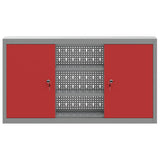 Tool Cabinet with Shelf with Lock Red and Grey 100 x 20 x 55 cm 4103474