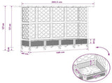 Raised Bed with Trellis and Roof Black 202.5 x 40 x 127 cm PP 3423161