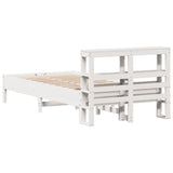 Bed Frame without Mattress White 75x190 cm Small Single Solid Wood Pine 3306172