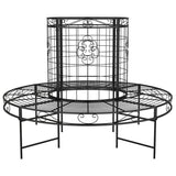 Round Tree Bench Ø137 cm Black Steel 318822