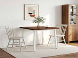 60 x 55 x 75 cm Solid Acacia Wood Dark Brown and White 937566