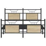 Bed Frame without Mattress Sonoma Oak 140x190 cm Engineered Wood 4106810