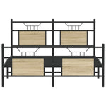 Bed Frame without Mattress Sonoma Oak 140x190 cm Engineered Wood 4106810