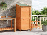 Garden Shed with Roof Brown 59.5 x 56 x 176.5 cm Solid Fir Wood 42033447