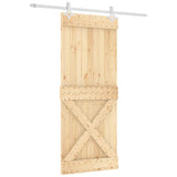 Sliding Door with Hardware Set 85x210 cm Solid Wood Pine 3203171