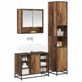 Bathroom Furniture Set with Door 3 pcs Old Wood Engineered Wood 3402480
