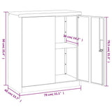 File Cabinet White 79x40x90 cm Steel 339732