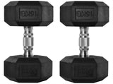 2x15kg Rubber Hex Dumbbell Portable Hand Weights Dumbbell Home Gym Workout Fitness Hand Dumbbell T3398P376770
