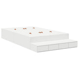 Storage Bed Frame with Drawer White 120 cm Engineered Wood 3335629