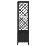 Raised Bed with Trellis and Roof Black 163 x 40 x 144 cm PP 3423109