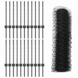 Welded Wire Fence 50 x 0.5 m PVC-Coated Steel Grey Mesh 3336883