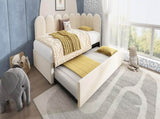 Upholstered Bed Daybed with Pull-Out Bed, 3FT Single Sofa Bed 90 x 190 cm, Guest Beds for Adults and N601P272133B