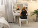 Elegant Dressing Table, with LED Mirror - White T3398P378101