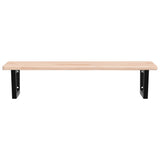Basin Shelf Wall Mounted Steel and Solid Wood Oak 3302387