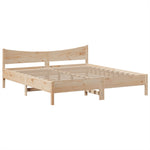 ZNTS Bed Frame without Mattress 180x200 cm Super King Solid Wood Pine 3323368