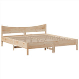 ZNTS Bed Frame without Mattress 180x200 cm Super King Solid Wood Pine 3323368