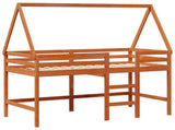 Loft Bed Frame Wax Brown 90 x 190 cm Solid Pine Wood 3422711