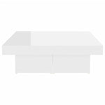 ZNTS Coffee Table High Gloss White 90x90x28 cm Engineered Wood 806918