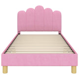 Children's Bed Frame with Headboard Pink 80 x 200 cm Fabric 42011052