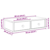 Wall Shelf with Drawers Artisian Oak 60x28x15 cm Engineered Wood 859949