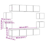 Wall Mounted TV cabinets 8 pcs Artisan Oak Engineered Wood 3328950
