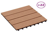 Decking Tile 22 pcs Teak 30 x 30 cm WPC 3444832