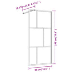 Walk-in Shower Wall with Clear ESG Glass Gold 80x195 cm 154953